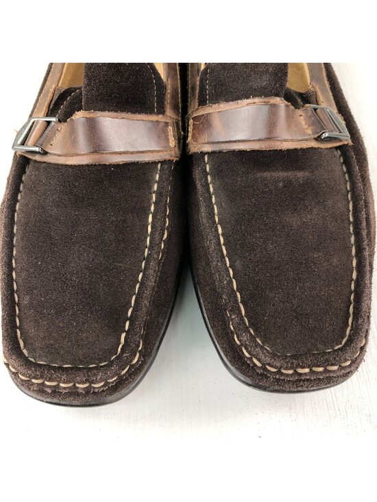 Florsheim Men\'s Size 10D Brown Leather Moc Toe Slip On Buckle Driving Loafers main image 5